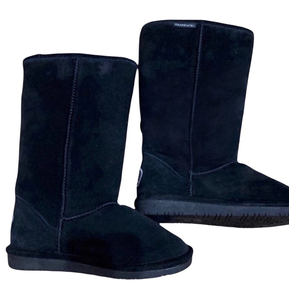 Bearpaw Black Suede Winter Boots Cozy Shearling Lined Women’s Size 5 NWOT